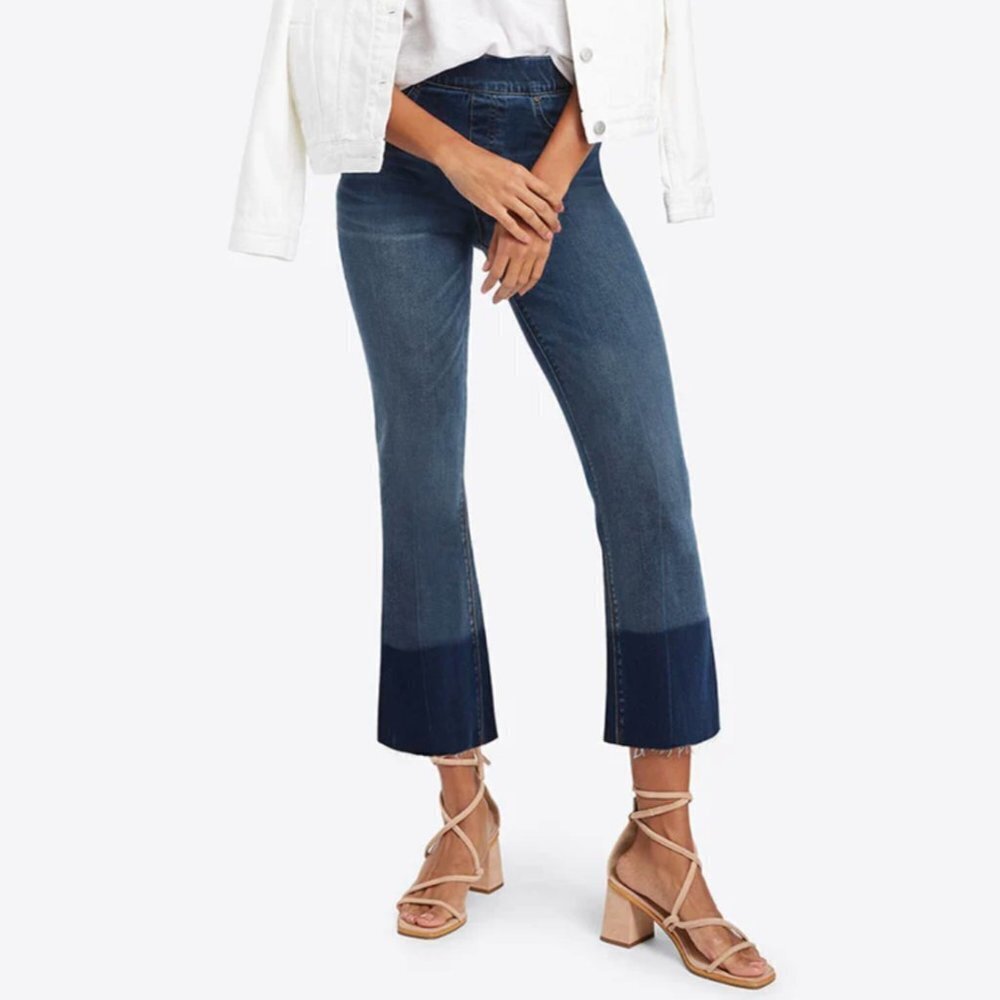 Spanx Cropped Flare Jeans Medium Wash